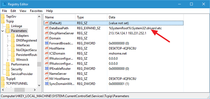 Host file in Windows 10
