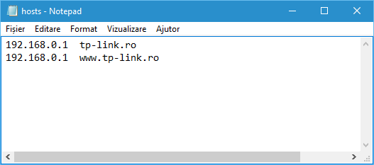 Host file in Windows 10
