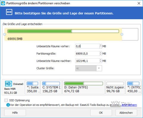 Moving partitions