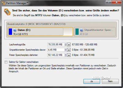 Change partitions