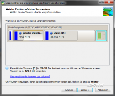 Distribute the storage space