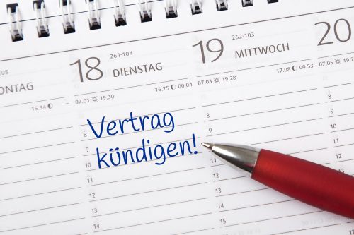 Entry into the calendar: the contract ends!