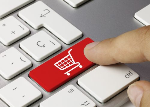 Keyboard buttons touches finger with trolley