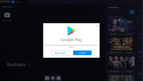 Bluestacks Deutsch installation