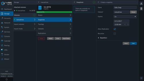 Create Snapshot in Freenas