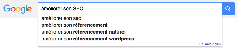 Google keyword suggestion